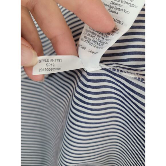 J. Crew NWT Women's Long Sleeve Shirt Dress Blue/White Stripe Poplin Size 10 - Picture 10 of 10